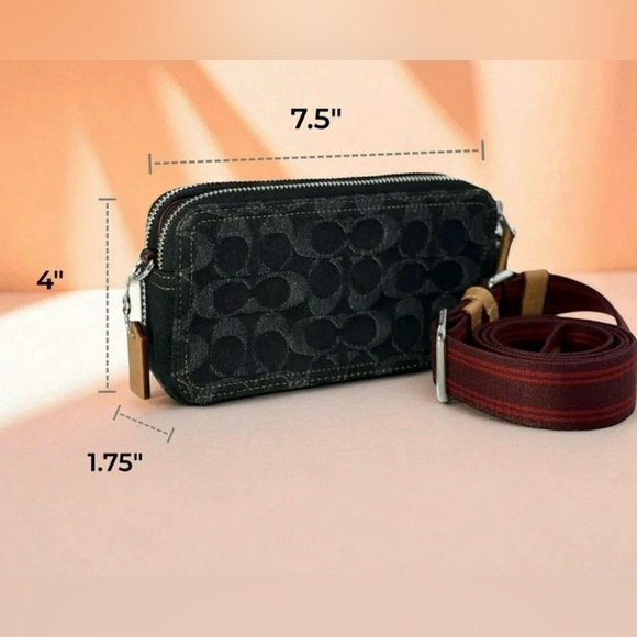 Coach Kira Convertible Denim Crossbody Wristlet HTF - Picture 12 of 16